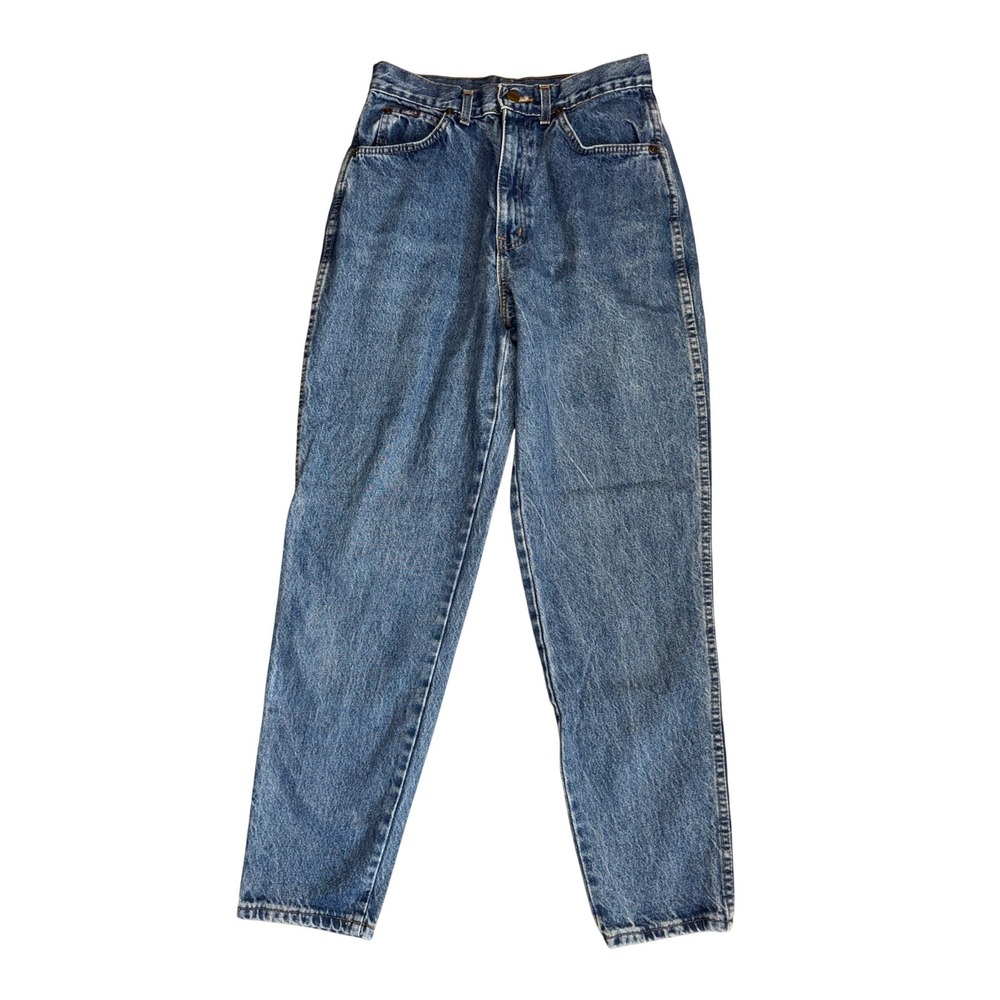 Vintage Chic 80s High Waisted Tapered Leg Jeans Made in USA Blue Denim Size 11